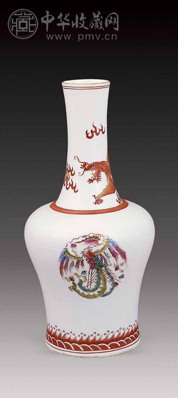 粉彩团凤摇铃尊