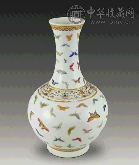 清光绪 粉彩百蝶瓶