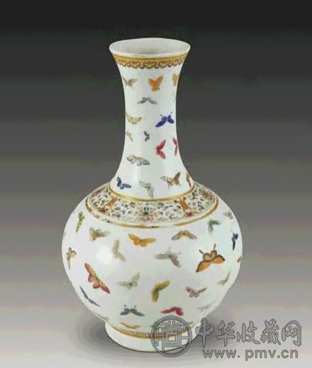 清光绪 粉彩百蝶瓶