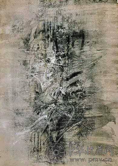 赵无极 1960年作 构图 水彩 纸本