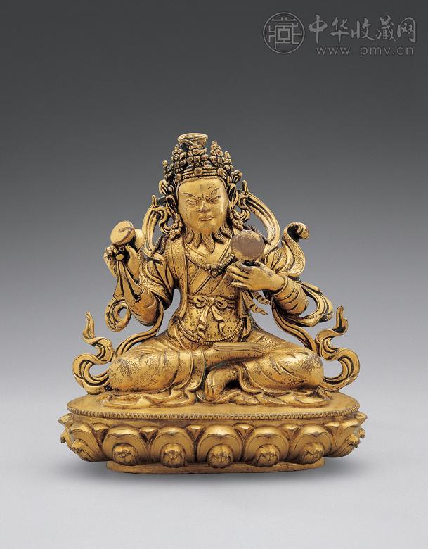 明末清初 铜鎏金莲花生像