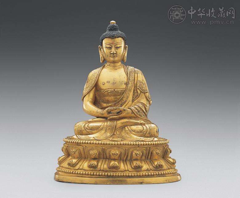 清乾隆 铜鎏金阿弥陀佛