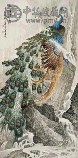 蔡鹤洲 孔雀 立轴 设色纸本