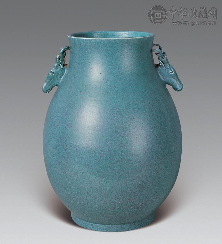 清光绪 炉均釉鹿头尊