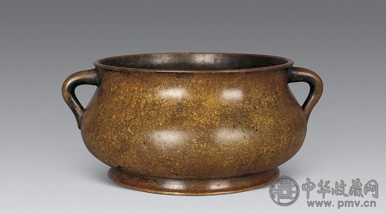 清 铜双蚰龙耳瓶