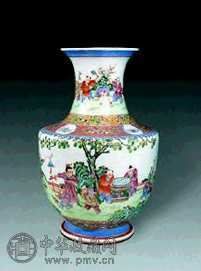 民国 粉彩婴戏花卉尊