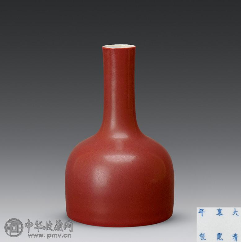 清 胭脂红釉马蹄尊