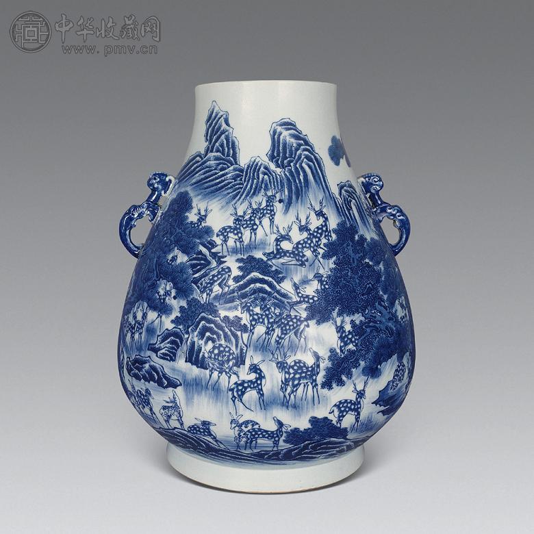 民国 青花百鹿尊