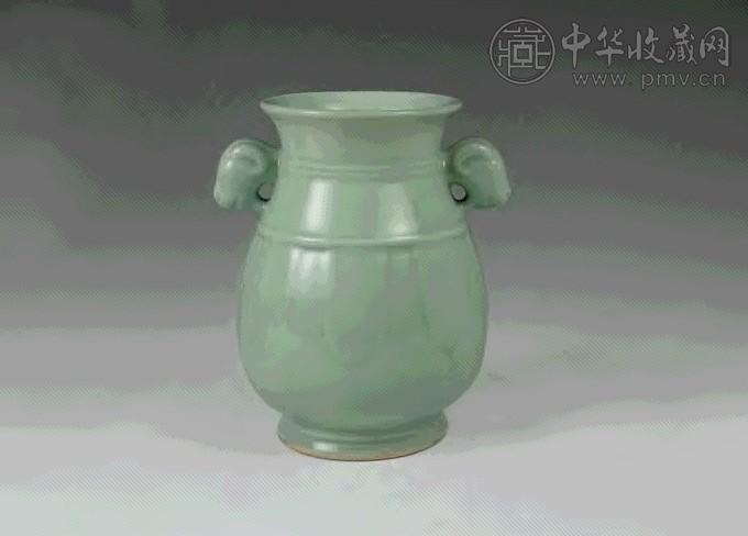 清光绪 青釉羊头尊