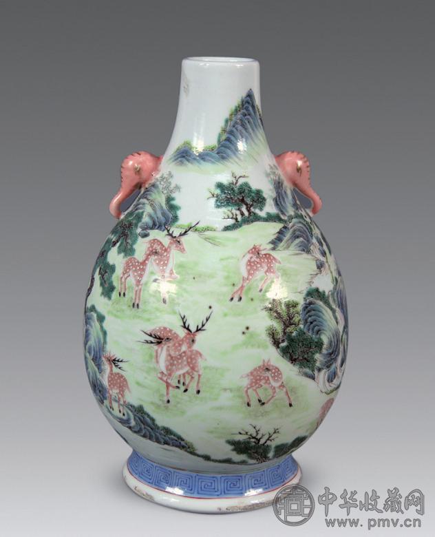 清 粉彩百鹿尊