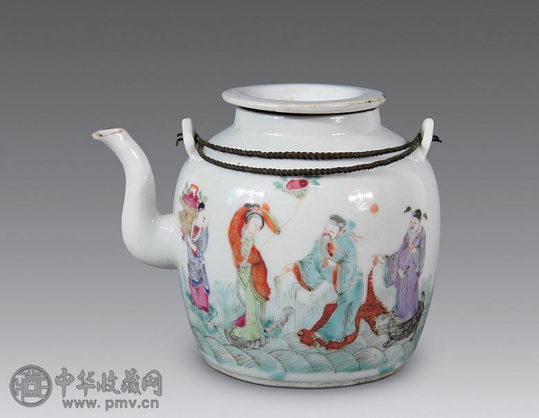 清同治粉彩八仙过海纹茶壶收藏资讯|艺术家|书画家|书画名人|书法