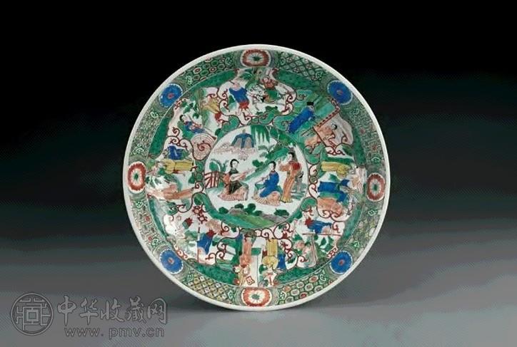 清康熙 五彩西游记图盘