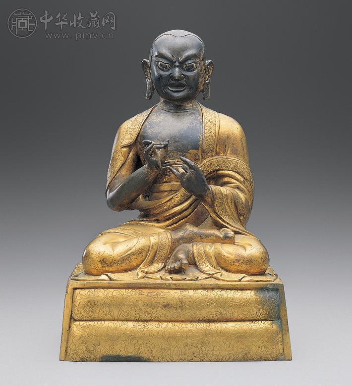 清中期 铜鎏金宗喀巴坐像