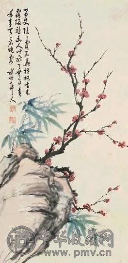 徐世昌 岁寒三友 镜心 设色纸本