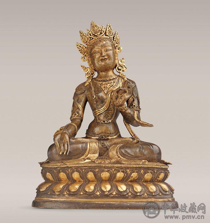 清 铜鎏金白度母像
