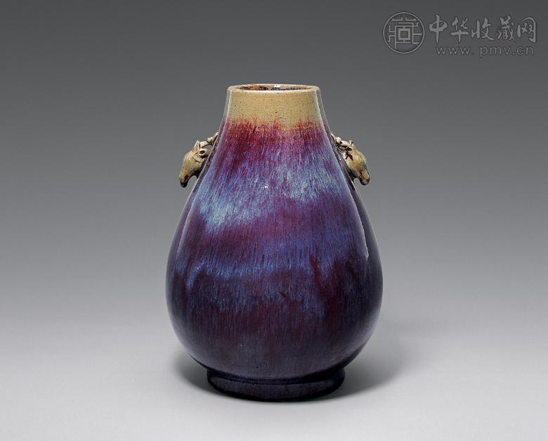 清乾隆 窑变釉鹿头尊