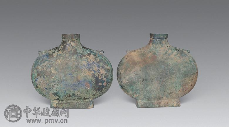 汉 青铜扁壶(1对)