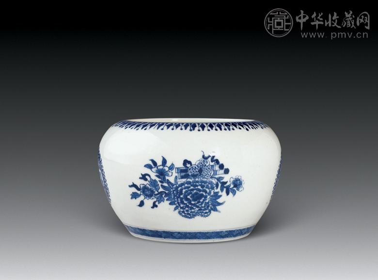 十八世纪 青花花卉纹围棋罐