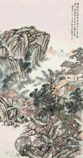 袁培基 戊辰(1928年)作 春山觅句 立轴 设色纸本