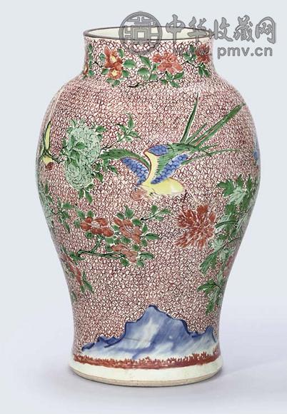 1650年五彩花鸟纹罐
