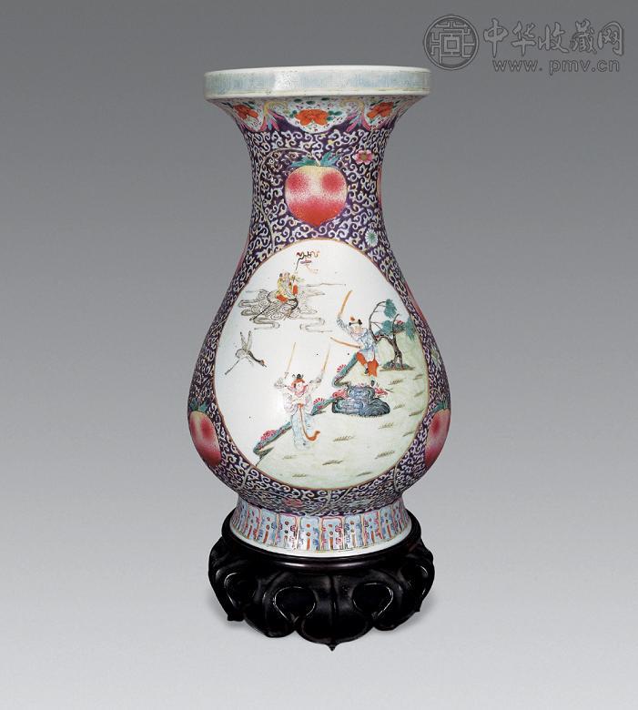 民国 粉彩白蛇传琵琶尊