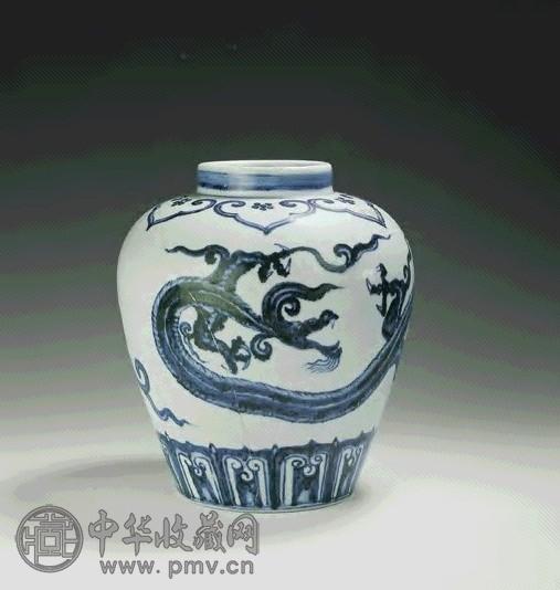 明宣德 青花龙纹罐