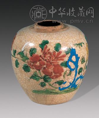 清乾隆 哥瓷加彩小罐