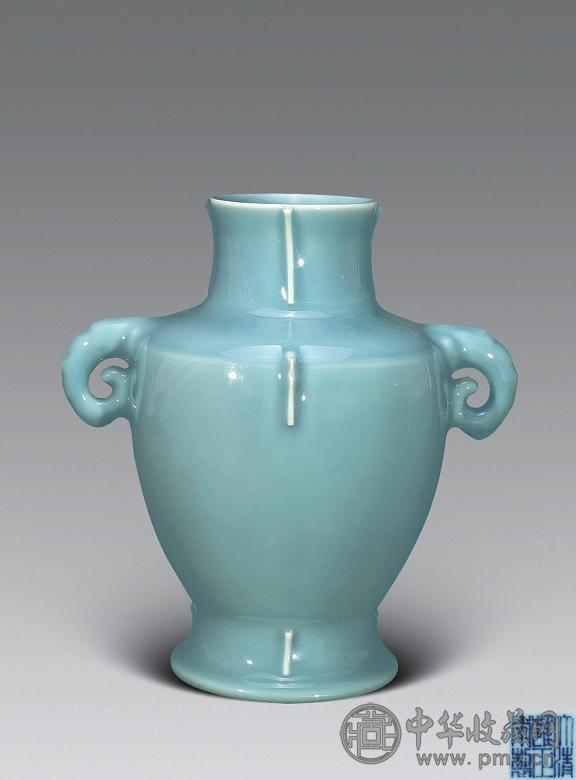 清 天青釉象耳出击尊