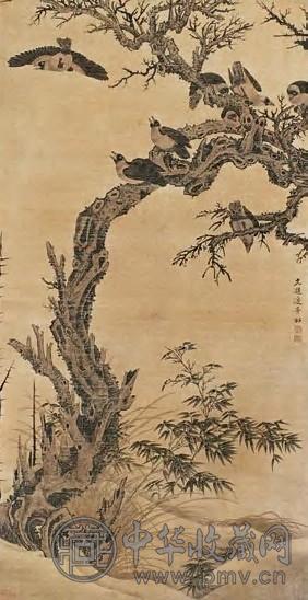 边景昭 花鸟 立轴 设色纸本