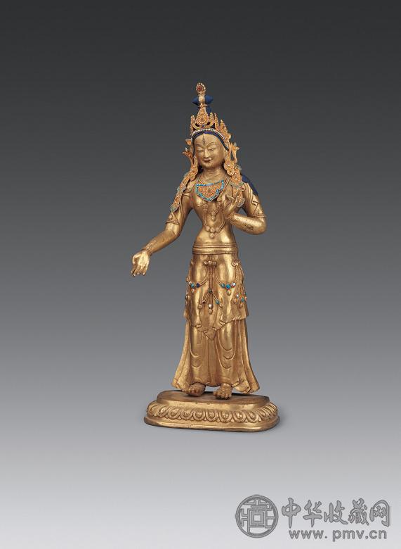 十七-十八世纪 铜鎏金度母立像