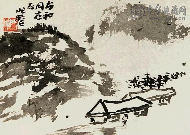 朱屺瞻 山水 镜片 设色纸本