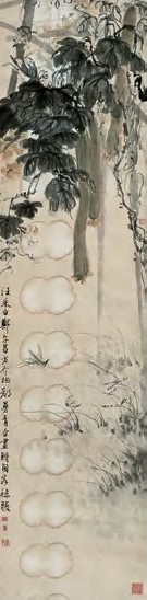 郑午昌 蔬果草虫图 立轴 设色纸本