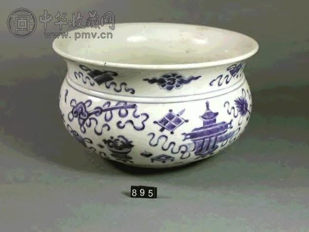 清康熙 青花博古炉