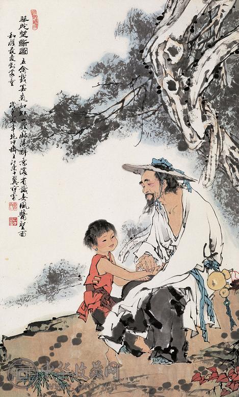 范曾 乙丑(1985年)作 华陀望断图 立轴 设色纸本