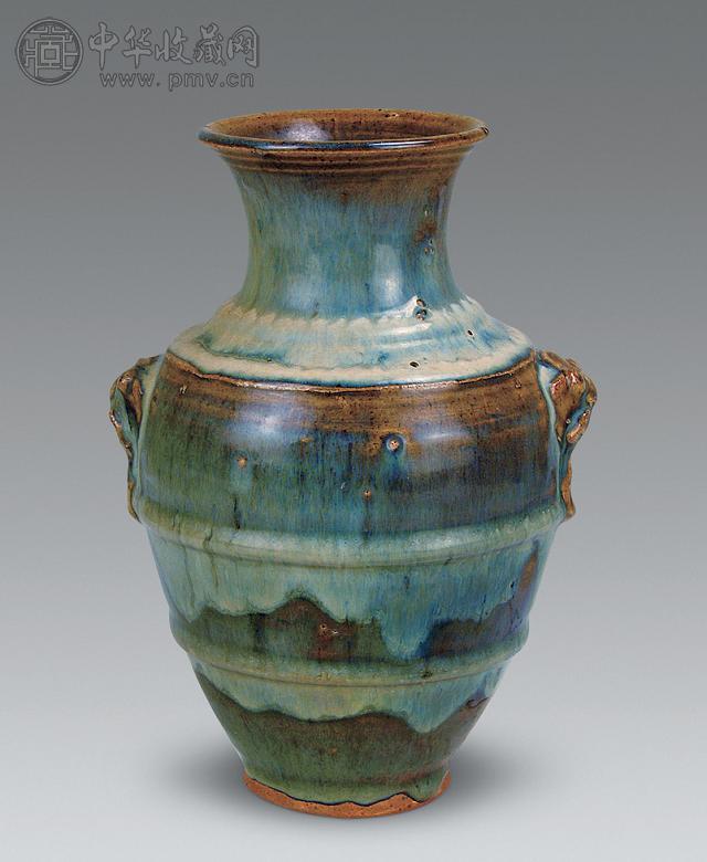 清中 石湾窑铺首耳尊