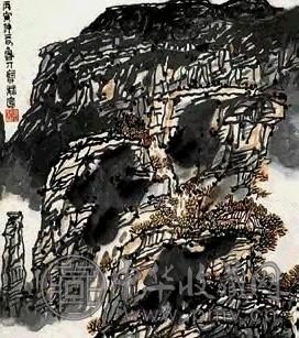 姜宝林 山水 立轴 设色纸本