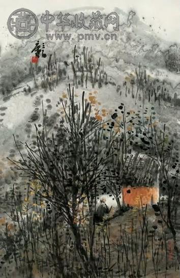 曾宓 山水 立轴 设色纸本