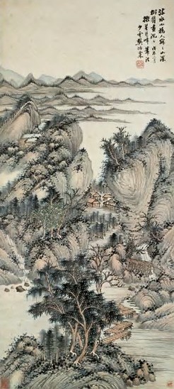 樊少云 山水 立轴 设色纸本