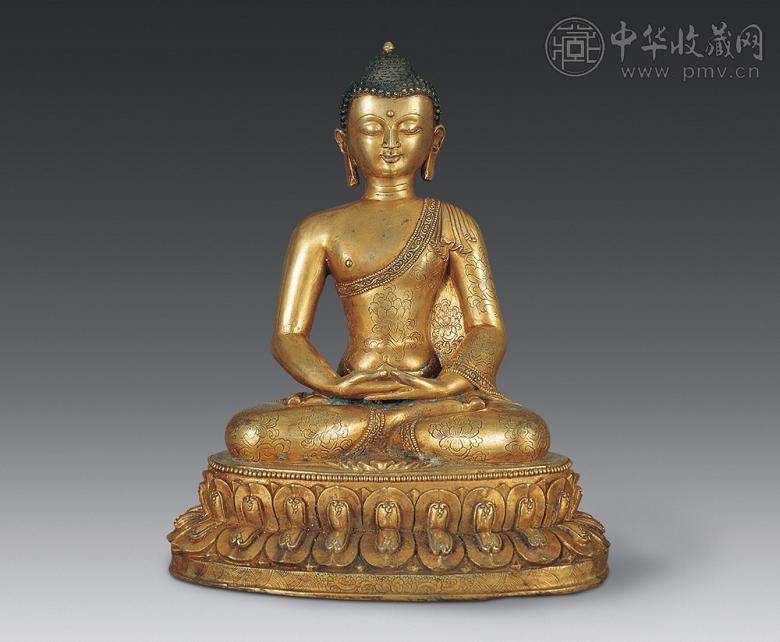 铜鎏金释迦牟尼坐像