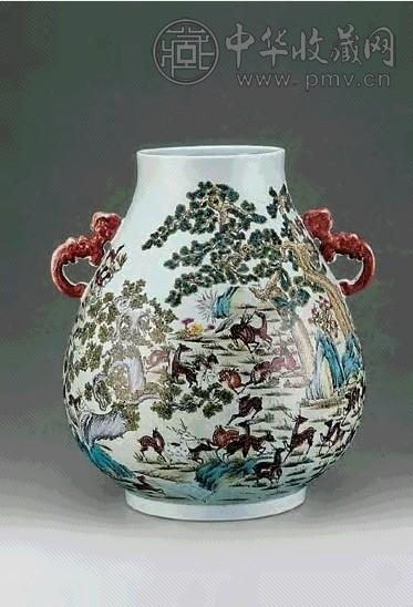 民国 粉彩百鹿尊