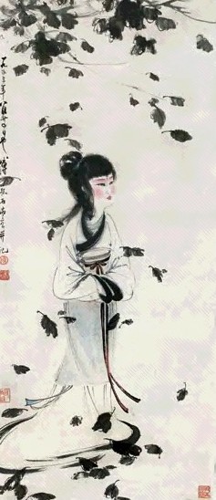 傅抱石 1953年作 人物 镜心 设色纸本