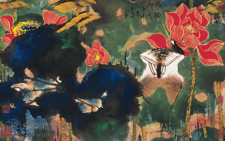 花鸟 镜心 设色纸本