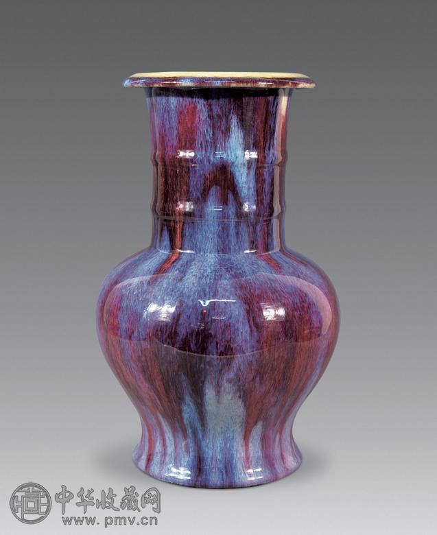 清乾隆 窑变釉弦纹尊