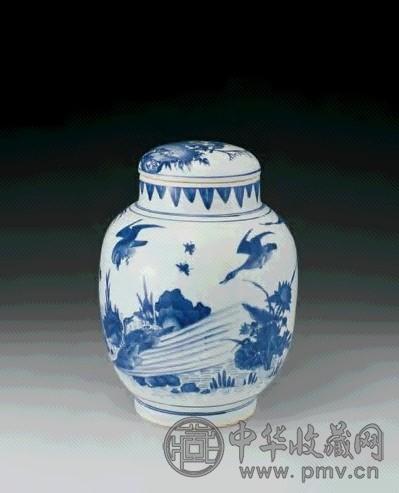 清康熙青花花鸟莲子盖罐收藏资讯|艺术家|书画家|书画名人|书法家-中华