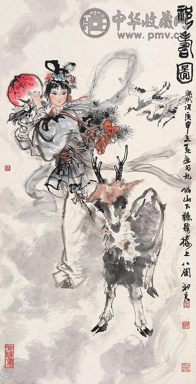 陈初良 祝寿图 镜心