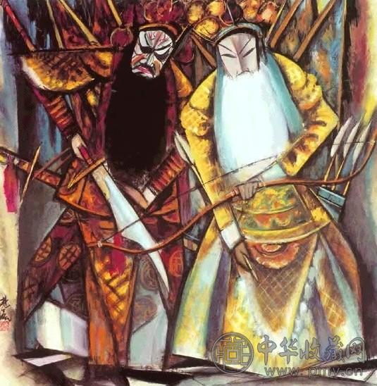 近代 林风眠 京剧人物 镜心