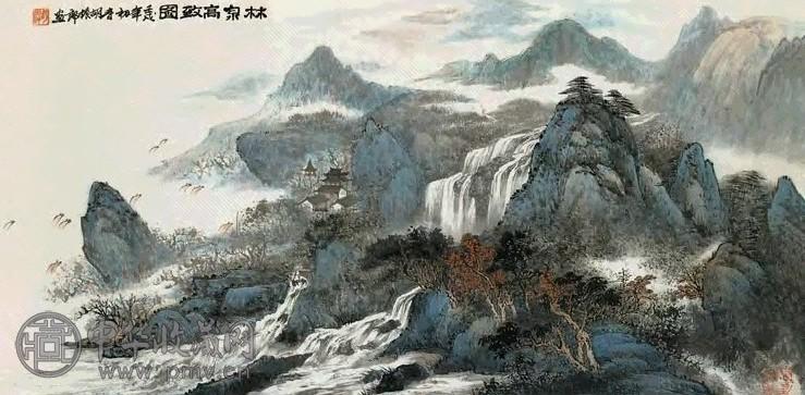 胡振郎 1982年作 林泉高致图 镜心 设色纸本