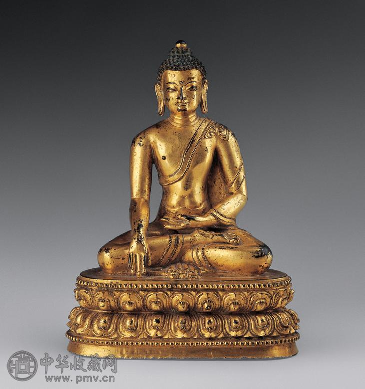 明 铜鎏金阿佛像