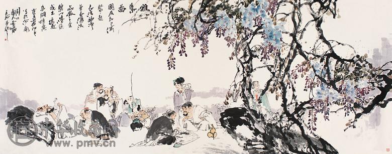 王珂 雅集图 镜心 设色纸本