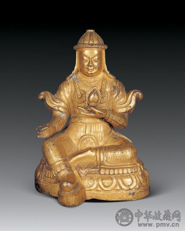 清 铜鎏金财宝天王